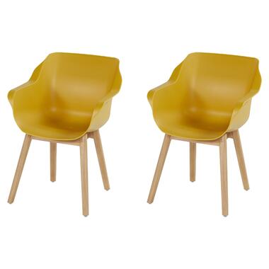 Set van 2- Hartman Sophie Studio diningstoel- Curry Yellow- Teak poot product