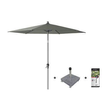 Platinum Riva stokparasol 2,5 m. rond - Olive met voet en hoes product