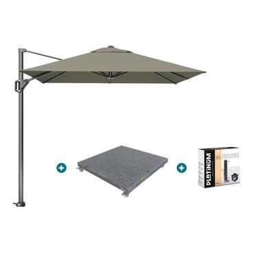 Platinum Voyager zweefparasol T1 2.5x2.5 m. - Taupe met voet en hoes product