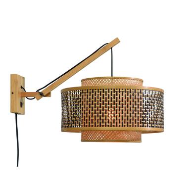 Wandlamp Bhutan - Bamboe/Zwart - 57x50x50cm product