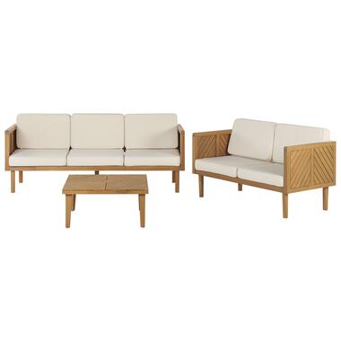 BARATTI - Loungeset voor 5 met salontafel - Lichthout - Acaciahout product