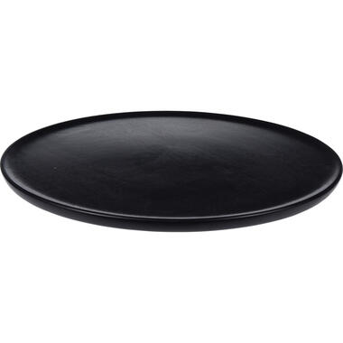 Kaarsenbord/kaarsenplateau - zwart - rond - hout - D38 cm product