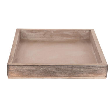 Kaarsenbord-plateau - vierkant - hout - greywash - 20 x 20 cm product