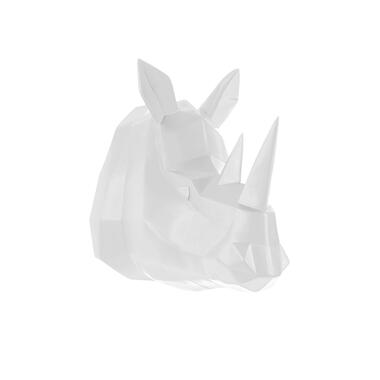 Wandhanger Origami Rhino - Polyresin Mat Wit - 21x29,5x27,5cm product