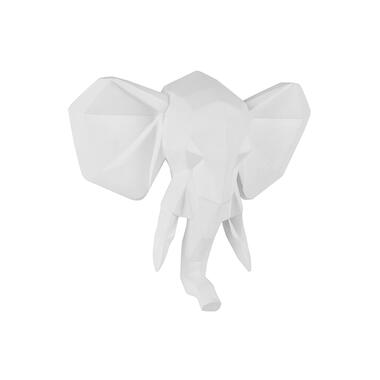 Wandhanger Origami Elephant - Polyresin Mat Wit - 45x39,5x14cm product