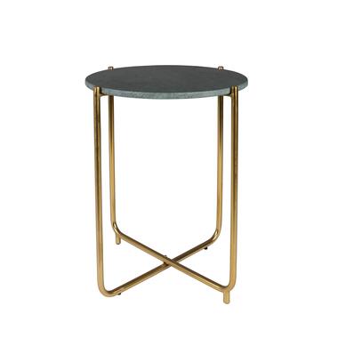 Housecraft Timpa Bijzettafel Marmer Rond 44x44 cm Groen/ Goud product