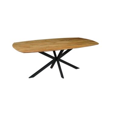 Mangohoutonline - Eettafel Vicenza Deens 160x90cm Ovaal - Bruin - Mahom product