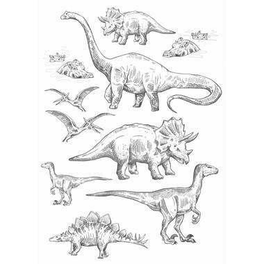 ESTAhome muursticker - dinosaurussen - zwart wit - 47,5 cm x 66 cm - 156105 product