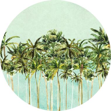 Komar zelfklevende behangcirkel - Coconut Trees - groen en blauw - Ø 125 cm product