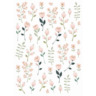 ESTAhome muursticker - bloemen - wit, roze en groen - 47,5 cm x 66 cm - 156114 product