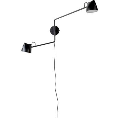 Wandlamp Logan - Kunststof - Zwart product