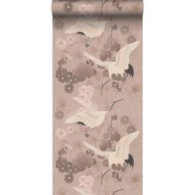 ESTAhome behang - kraanvogels - grijs roze - 50 x 900 cm - 139582 product