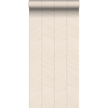 ESTAhome behang - visgraat-motief - zandkleurig en beige - 0.53 x 10.05 m product