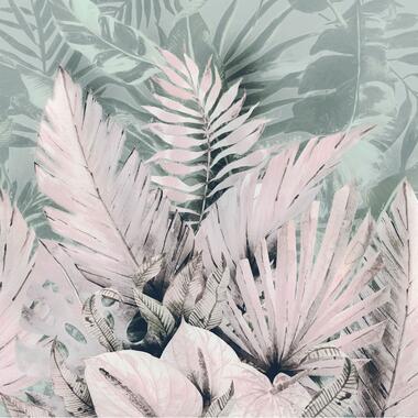 Komar fotobehang - Palmiers Tropicaux - roze en groen - 250 x 250 cm - 611193 product