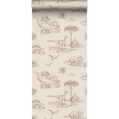 ESTAhome behang - dinosaurussen - beige - 0,53 x 10,05 m - 139557 product