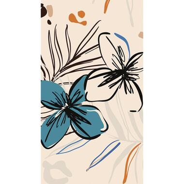 Sanders & Sanders fotobehang - bloemmotief - beige, blauw en oranje product