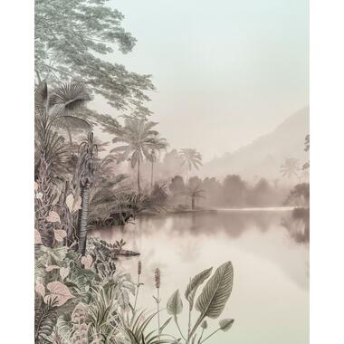 Komar fotobehang - Lac des Palmiers - beige en groen grijs - 200 x 250 cm product