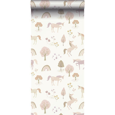 ESTAhome behang - unicorns - beige en zacht roze - 0.53 x 10.05 m - 139503 product