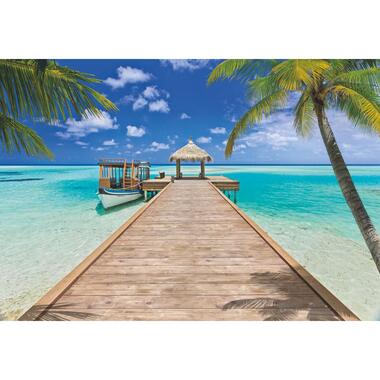 Komar fotobehang - Beach Resort - blauw en groen - 368 x 254 cm - 611023 product