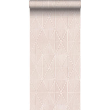 Origin Wallcoverings eco-texture vliesbehang - origami motief - zacht roze product