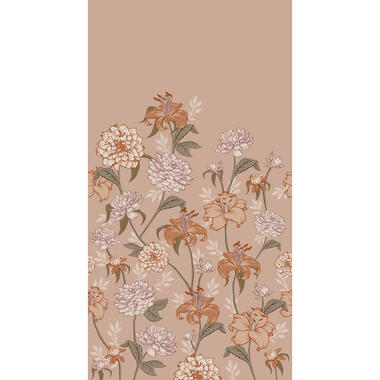 ESTAhome fotobehang - vintage bloemen - oudroze en terracotta - 150 x 279 cm product