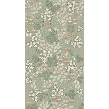 ESTAhome fotobehang - bloemmotief - vergrijsd mintgroen - 150 x 279 cm - 159212 product