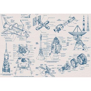 Komar fotobehang - Spacecraft Architecture - blauw en grijs - 400 x 280 cm product