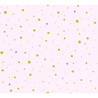 A.S. Création behang - stippen - roze en goud - 53 cm x 10,05 m - AS-358391 product