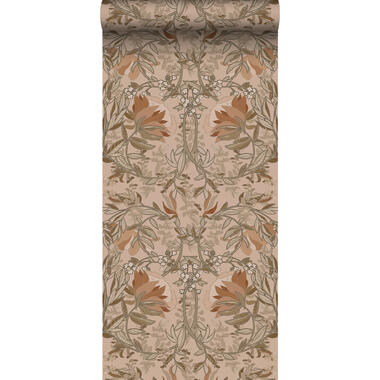 ESTAhome behang - vintage bloemen in art nouveau stijl - beige en oudroze product