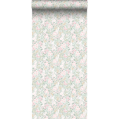 ESTAhome behang - bloemetjes - zacht roze en groen - 53 cm x 10,05 m - 139532 product