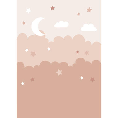 ESTAhome fotobehang - wolken en sterren - terracotta roze - 200 x 279 cm product