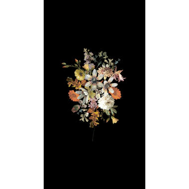 ESTAhome fotobehang - bloemstilleven - multicolor op zwart - 150 x 279 cm product