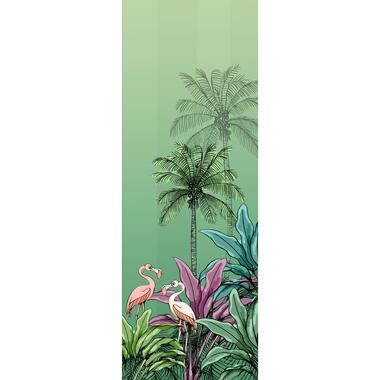 Komar fotobehang - Jungle Flamingo - groen - 100 x 280 cm - 610034 product