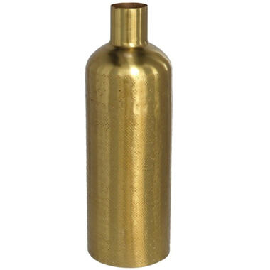 Gerimport Vaas - goudkleurig - metaal - flesvormig - 10 x 30 cm product