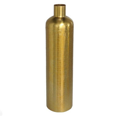 Gerimport Vaas - goudkleurig - metaal - flesvormig - 10 x 42 cm product