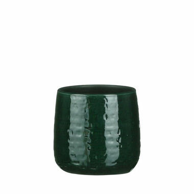 Mica Decorations Plantenpot - keramiek - groen - 15 x 13 cm product