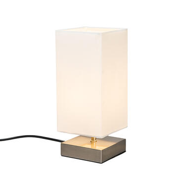 QAZQA Moderne tafellamp wit met staal - Milo product