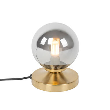QAZQA Moderne tafellamp goud met smoke glas - Athens product