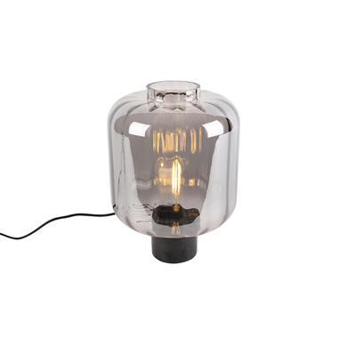 QAZQA Design tafellamp zwart met smoke glas - Qara product