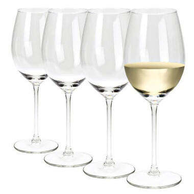 Wijnglazen set - 4x stuks - glas - transparant - 410 ml product