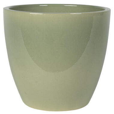 Steege Plantenpot/bloempot - keramiek - mosgroen - 20 x 19 cm product