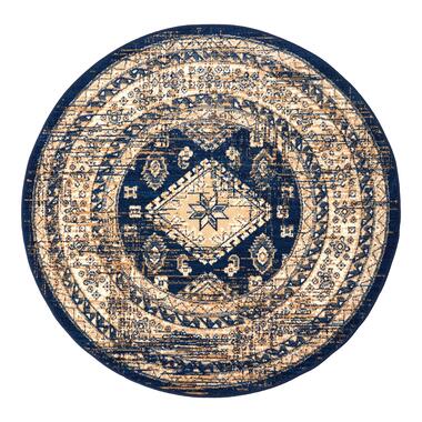 Interieur05 rond vintage vloerkleed Aila blauw - 240 x 240 cm product