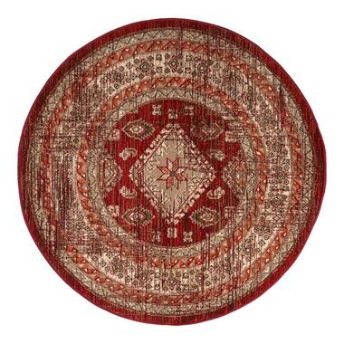 Interieur05 rond vintage vloerkleed Aila rood/oranje - 240 x 240 cm product