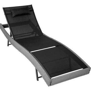 tectake - Wicker ligbed - ligstoel -modern - grijs product