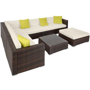 tectake Wicker loungeset met aluminium frame Marbella, Bruin Mix product