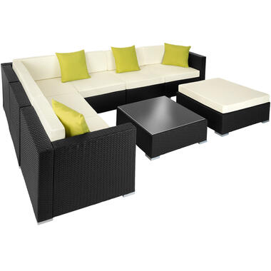 tectake loungeset loungemeubel- wicker Tuinset- zwart- tuinmeubel product