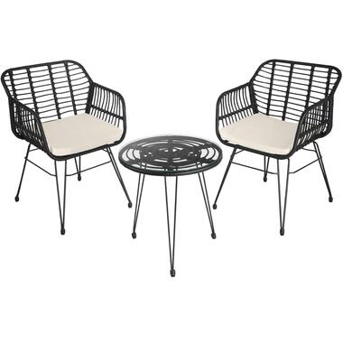 tectake - bistroset Molfetta - wicker - zwart product