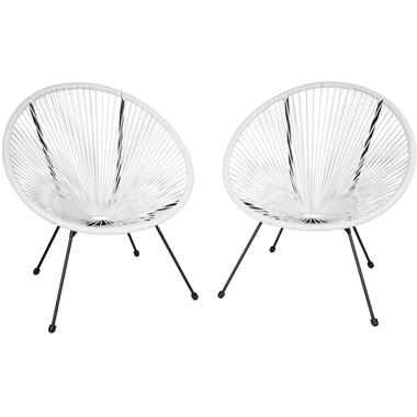 tectake - balkonset - tuinset - Set van 2 stoelen “Santana”- wit product