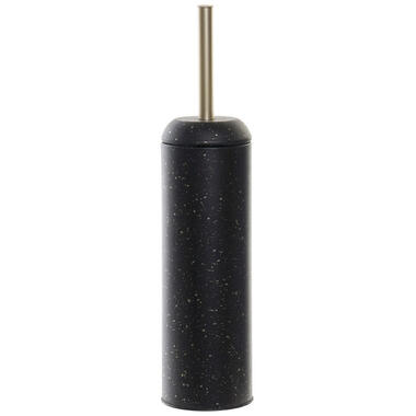 Items Toiletborstel met houder - zwart goud - kunststof - 38 cm product