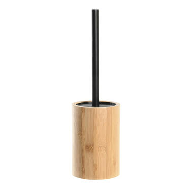 Items Toiletborstel houder - bamboe - naturel/zwart - 36 x 10 cm product
